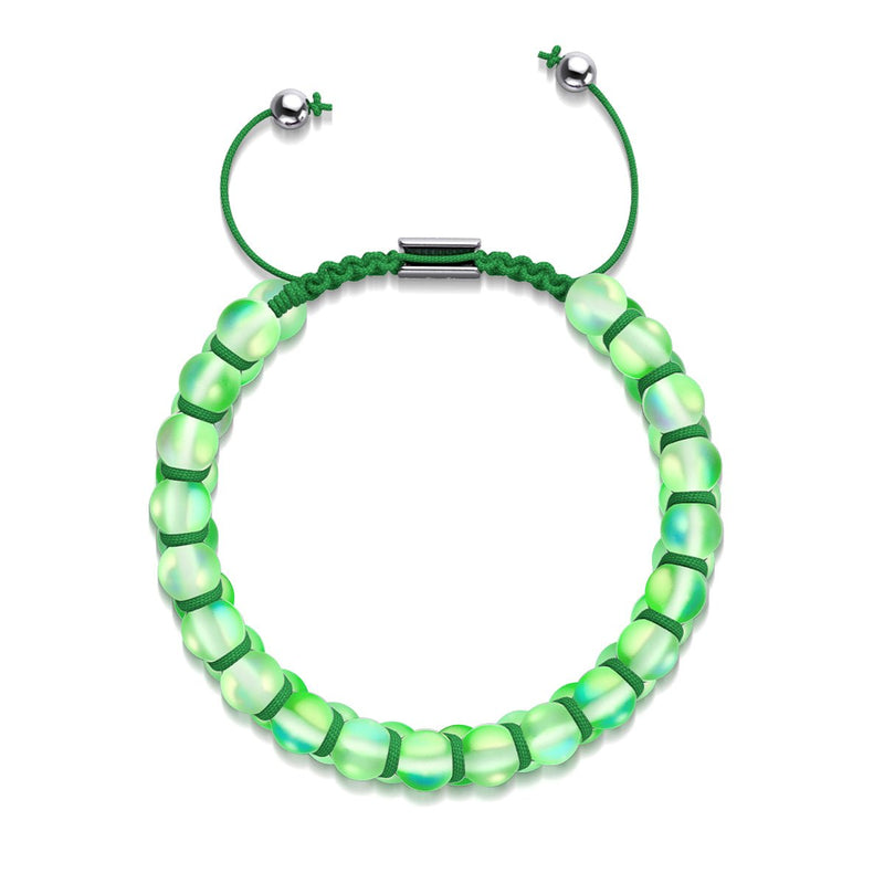 Smaragd | Silber | Doppeltes Meerjungfrau-Glasarmband