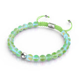 Smaragd | Silber | Meerjungfrau Glas Makramee Perlen Armband