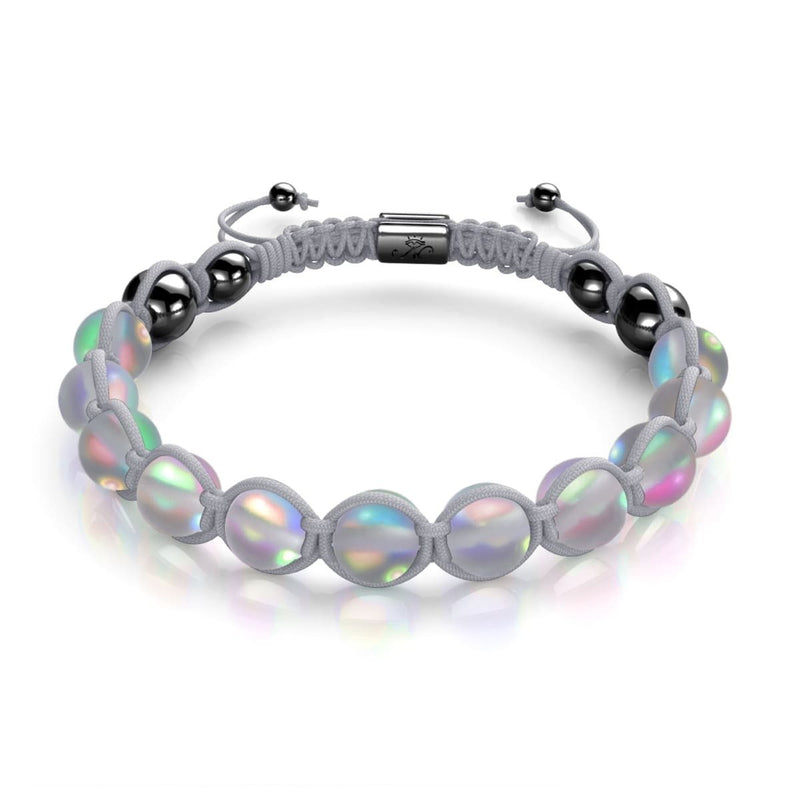 Grau | Rotguss | Meerjungfrau Glas Charmballa Armband