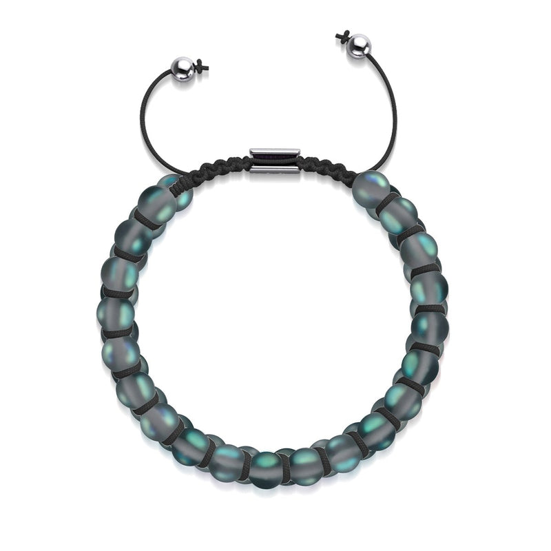 Grau | Silber | Doppeltes Meerjungfrau-Glasarmband