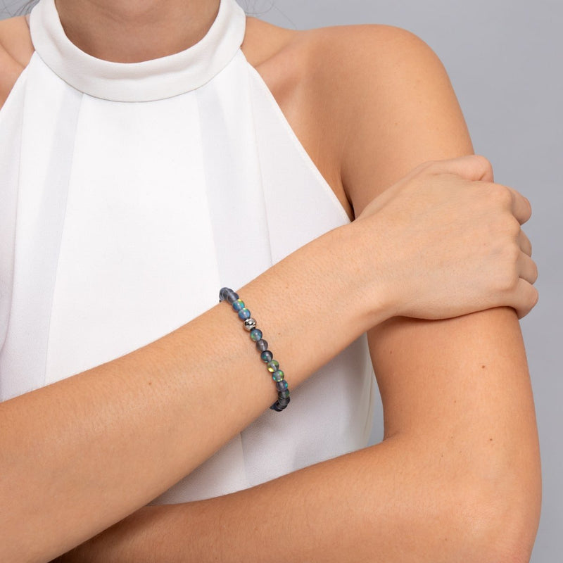 Grau | Silber | Meerjungfrau Glasperlenarmband