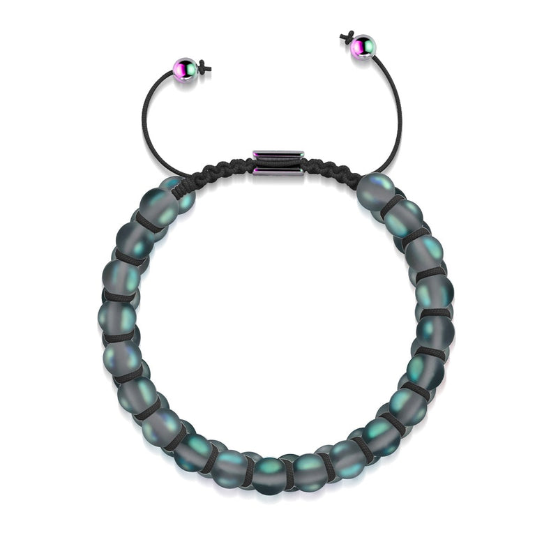 Grau | Einhorn Silber | Doppeltes Meerjungfrau Glasarmband