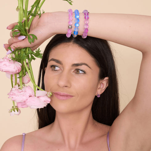Lavendel | Silber | Meerjungfrau Glas Statement Armband