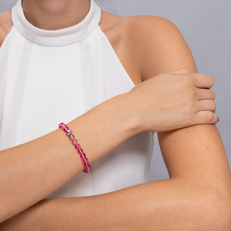 Magenta | Silber | Meerjungfrau Glasperlenarmband