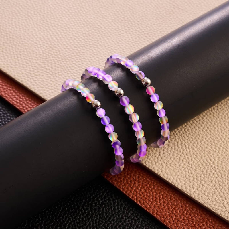 Orchideenfeuer | Silber | Meerjungfrau Glasperlenarmband