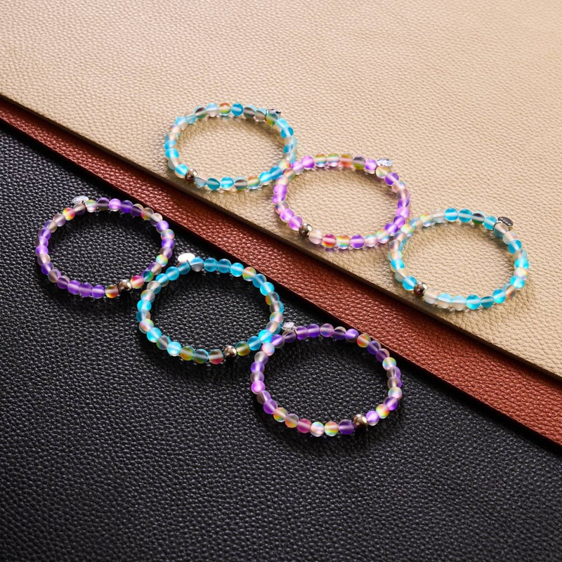 Orchideenfeuer | Silber | Meerjungfrau Glasperlenarmband