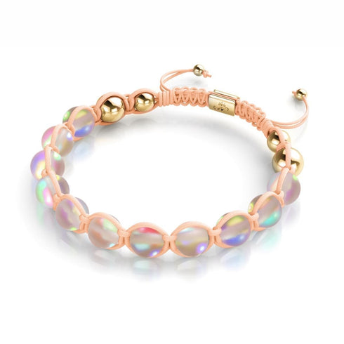 Pfirsich | Gold | Meerjungfrau Glas Charmballa Armband
