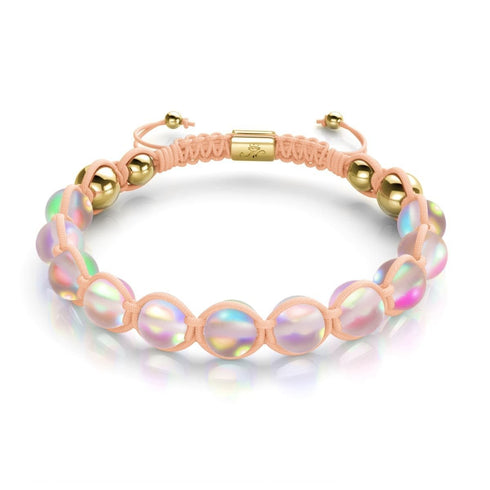Pfirsich | Gold | Meerjungfrau Glas Charmballa Armband