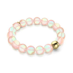 Pfirsich | Gold | Meerjungfrau Glas Statement Armband