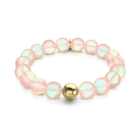 Pfirsich | Gold | Meerjungfrau Glas Statement Armband