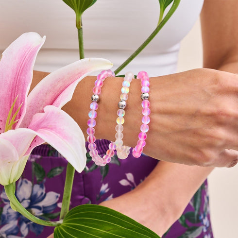 Rosa | Silber | Meerjungfrau Glasperlenarmband