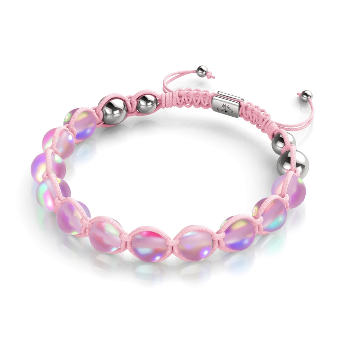 Rosa | Silber | Meerjungfrau Glas Charmballa Armband