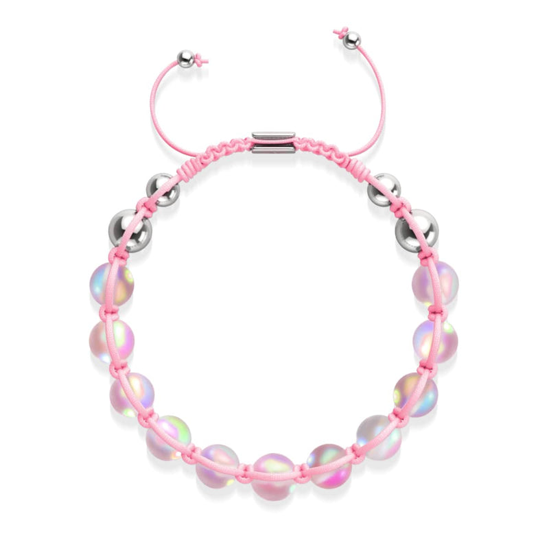 Rosa | Silber | Meerjungfrau Glas Charmballa Armband