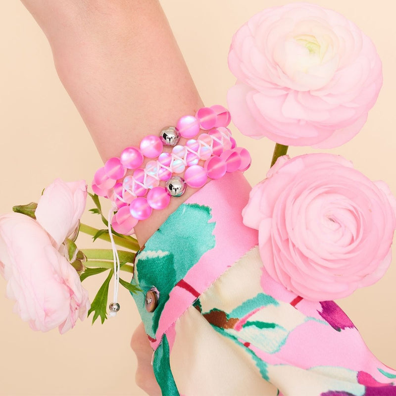 Rosa | Silber | Meerjungfrau Glas Statement Armband