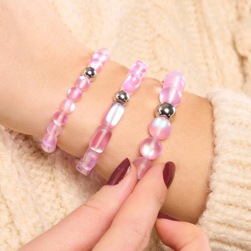 Rosa | Silber | Meerjungfrau Glas Statement Armband