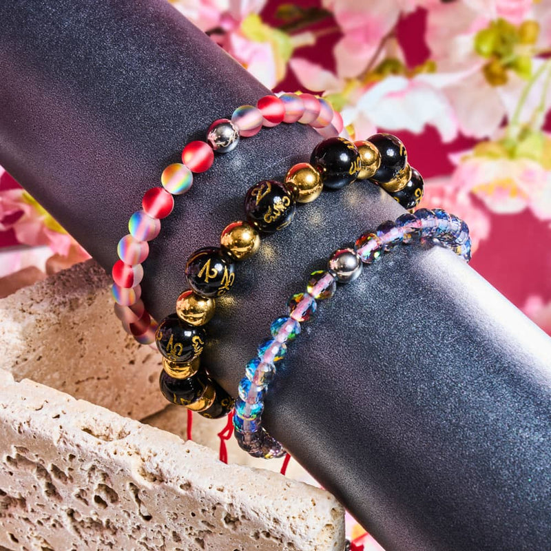 Granatapfel-Meerjungfrau-Glas x Rotes Schnurarmband