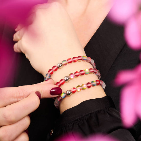 Granatapfel-Meerjungfrau-Glas x Rotes Schnurarmband