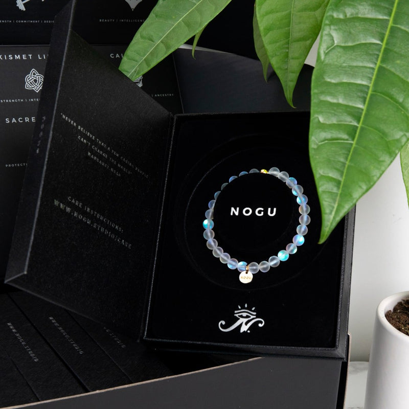 Regenbogenweiß | Gold | Meerjungfrau Glasperlenarmband