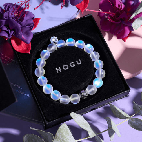 Regenbogenweiß | Silber | Meerjungfrau Glas Statement Armband