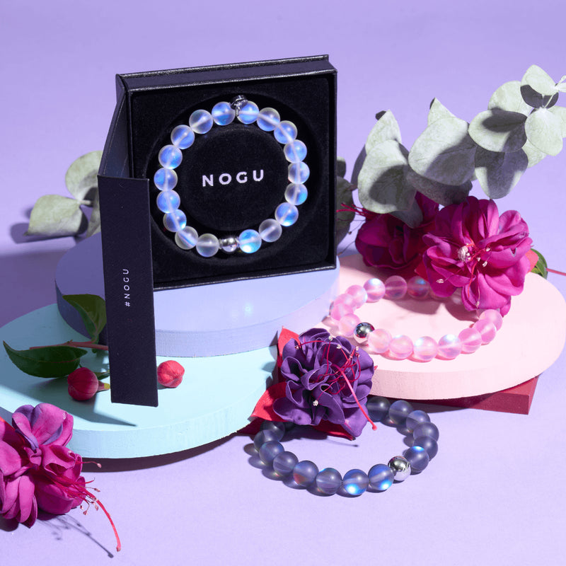 Regenbogenweiß | Silber | Meerjungfrau Glas Statement Armband