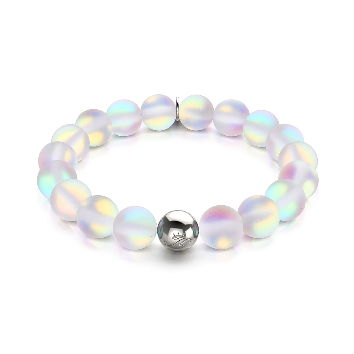 Regenbogenweiß | Silber | Meerjungfrau Glas Statement Armband