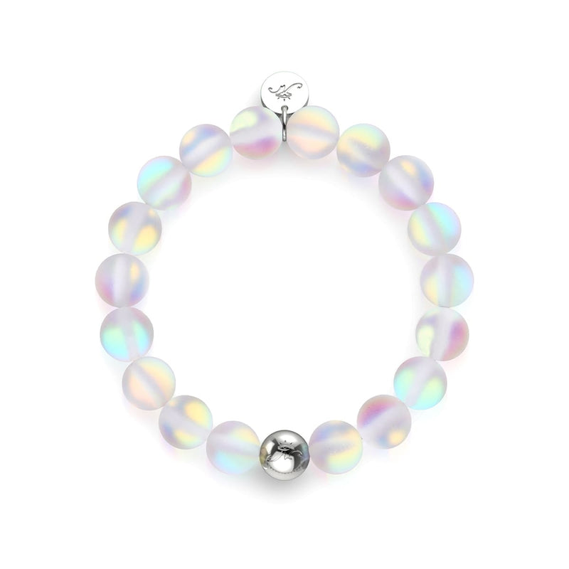 Regenbogenweiß | Silber | Meerjungfrau Glas Statement Armband