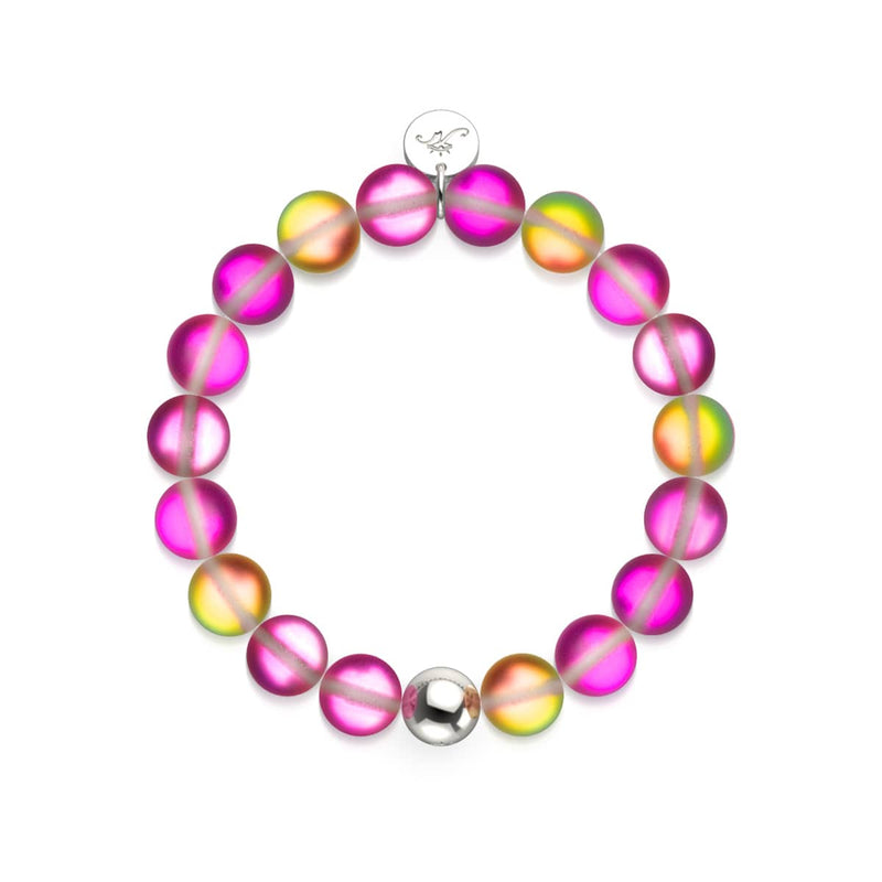 Rosenblütenblatt | Silber | Meerjungfrau Glas Statement Armband