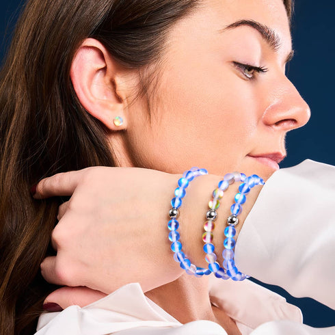 Saphir | Silber | Meerjungfrau Glasperlenarmband