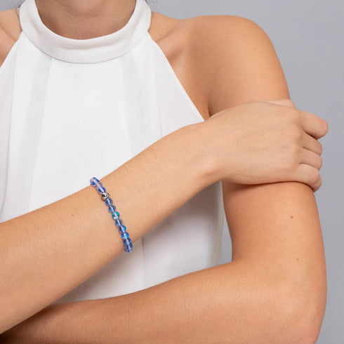 Saphir | Silber | Meerjungfrau Glasperlenarmband