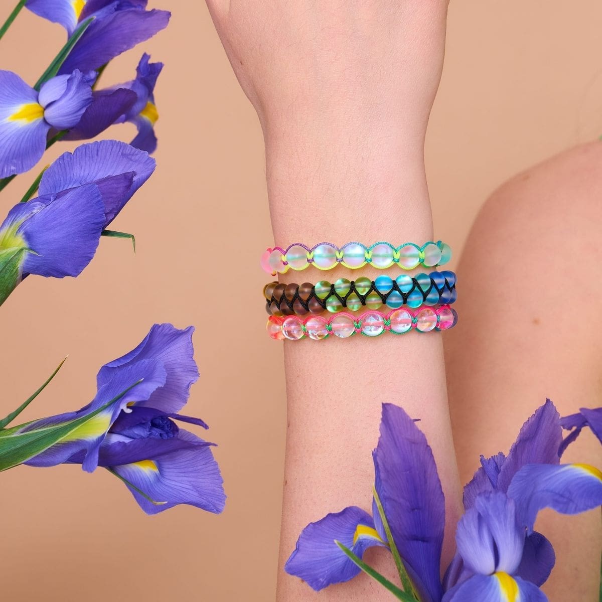 Spektrum | Regenbogenweiß | Silber | Meerjungfrau Glas Charmballa Armband