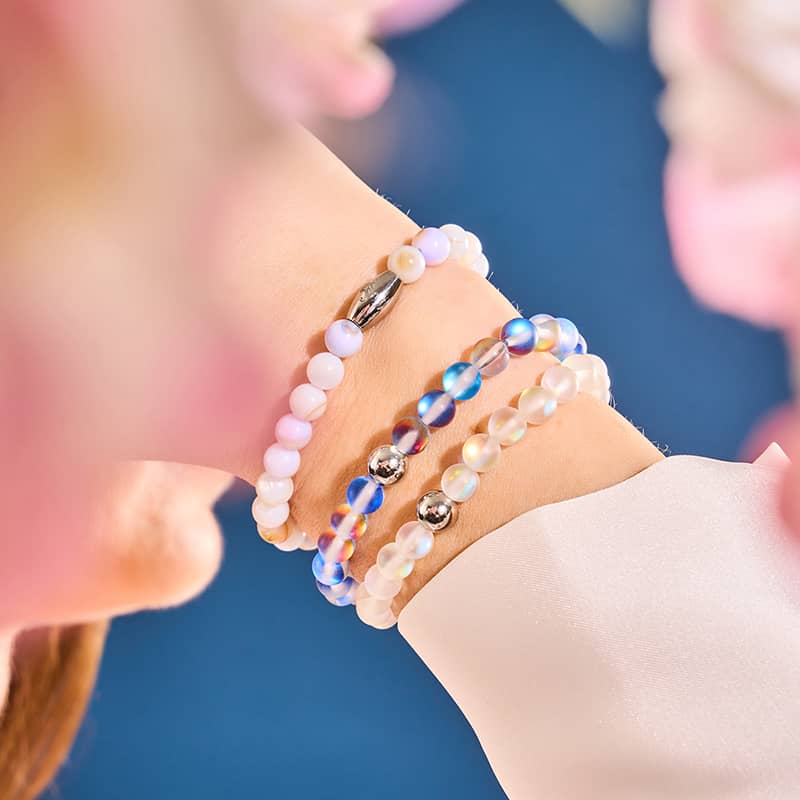 Einhorn Blau | Silber | Meerjungfrau Glasperlenarmband