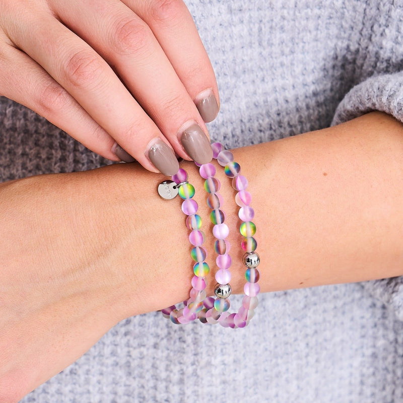 Einhorn Lila | Silber | Meerjungfrau Glasperlenarmband