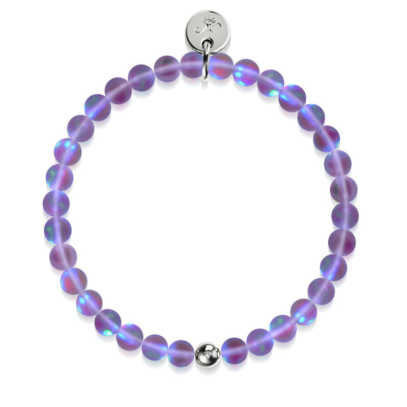 Violett | Silber | Meerjungfrau Glasperlenarmband