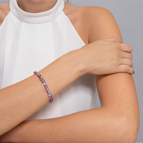 Violett | Silber | Meerjungfrau Glasperlenarmband