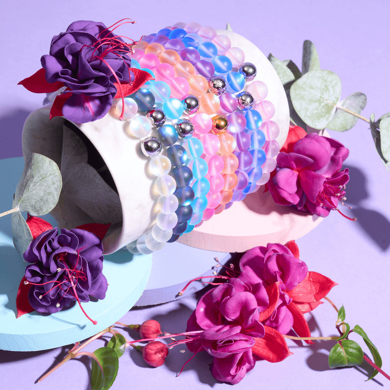 Violett | Silber | Meerjungfrau Glas Statement Armband