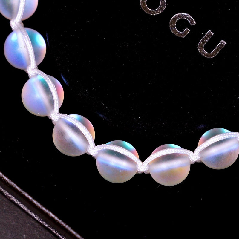 Weiß | Regenbogenweiß | Silber | Meerjungfrau Glas Charmballa Armband