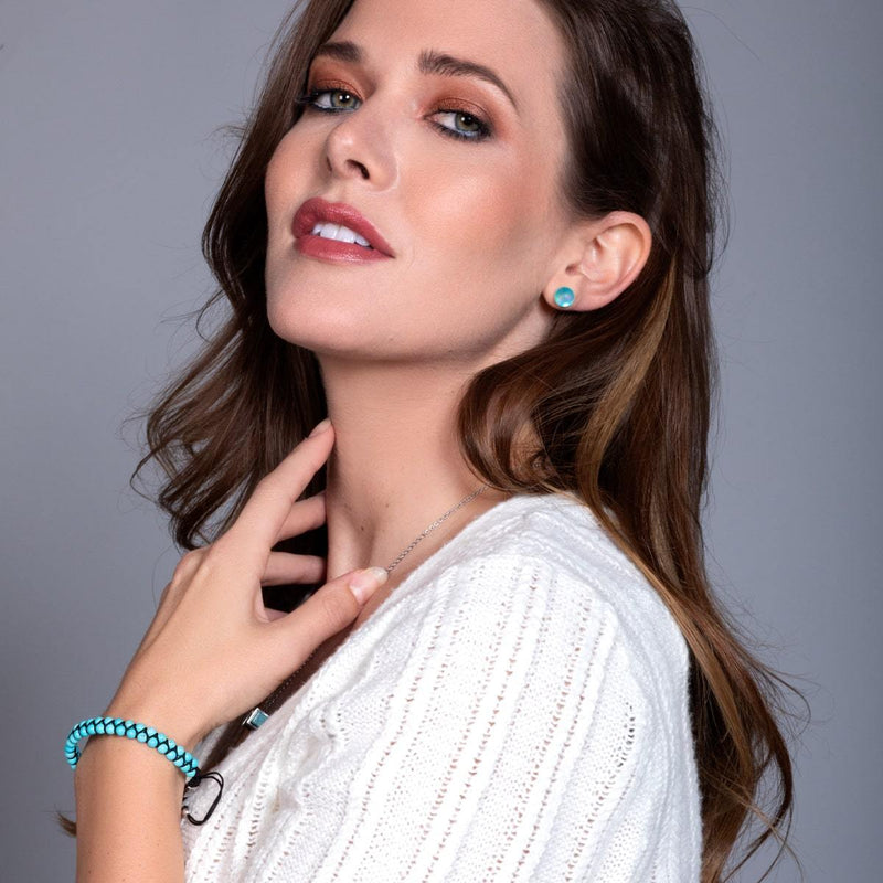 Aquamarin | 925er Sterlingsilber | Meerjungfrau-Glas-Ohrstecker