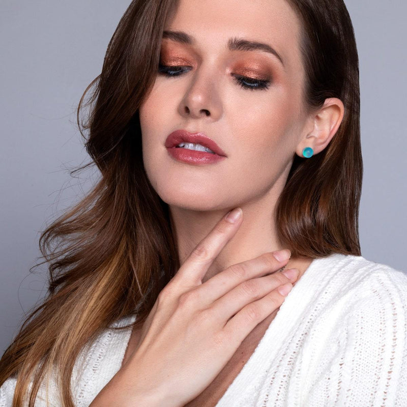 Aquamarin | 925er Sterlingsilber | Meerjungfrau-Glas-Ohrstecker