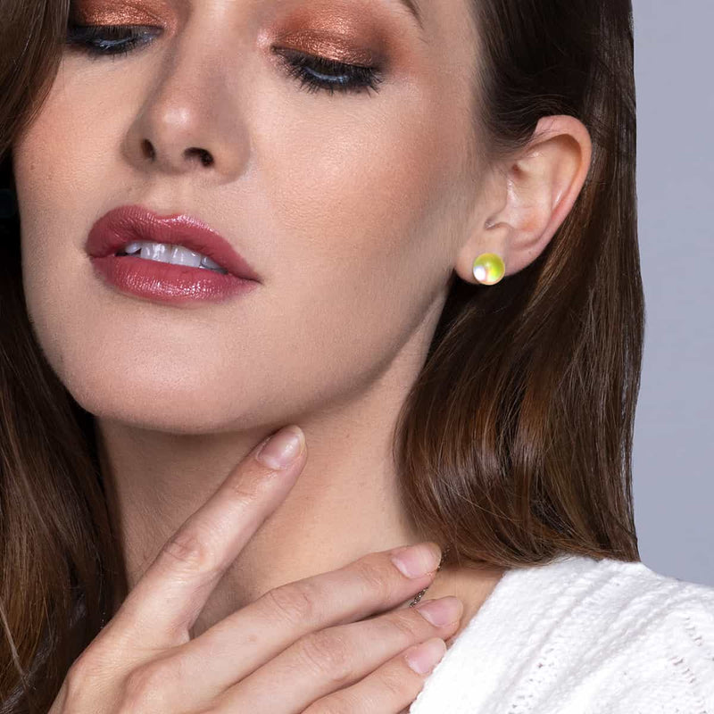 Kanarienvogel | 925 Sterling Silber | Meerjungfrau Glas Ohrstecker