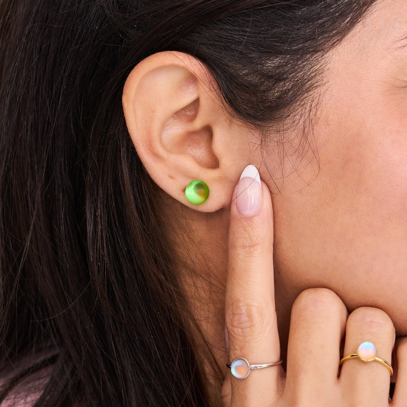 Smaragd | 925er Sterlingsilber | Meerjungfrau-Glas-Ohrstecker