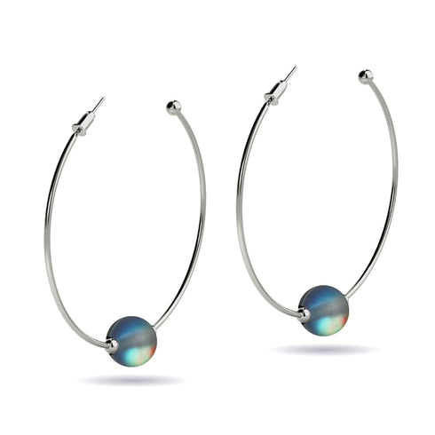 Grau | Silber | Meerjungfrau Glas Creolen