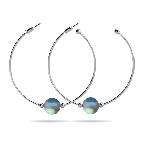 Grau | Silber | Meerjungfrau Glas Creolen