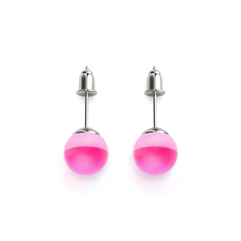 Magenta | 925 Sterling Silber | Meerjungfrau Glas-Ohrstecker