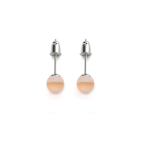 Pfirsich | 925 Sterling Silber | Meerjungfrau Glas Mini Ohrstecker