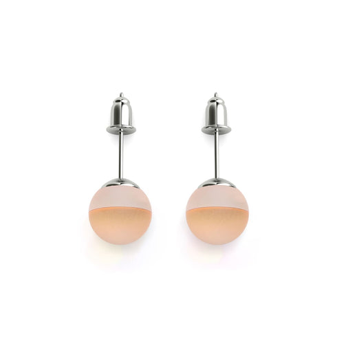 Pfirsich | 925 Sterling Silber | Meerjungfrau Glas Ohrstecker