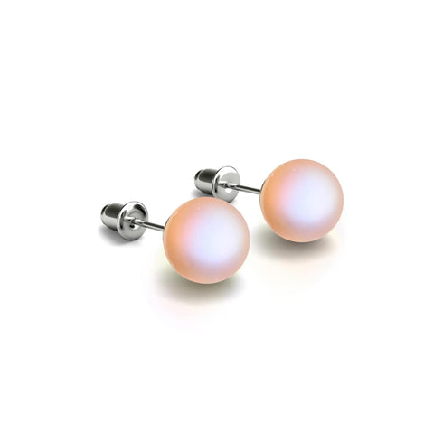 Pfirsich | 925 Sterling Silber | Meerjungfrau Glas Ohrstecker