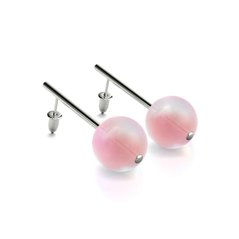 Rosa | 925 Sterling Silber | Meerjungfrau Glastropfen Ohrringe