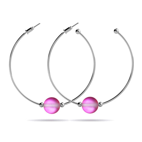 Rosa | Silber | Meerjungfrau Glas Creolen