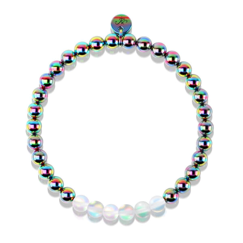 Regenbogenweiß | Einhorn Silber | Meerjungfrau Glas-Ausdrucksarmband