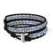 Grau | Meerjungfrauenglas | Schwarzes Wickelarmband aus Leinen